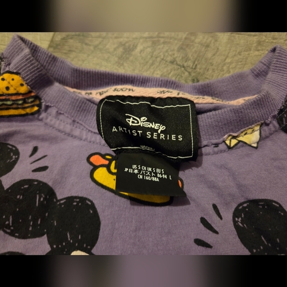Disney Store LE Mickey Mouse Purple Tee Artist Series by Nanako Kanemitsu Small - Picture 3 of 3